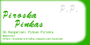 piroska pinkas business card